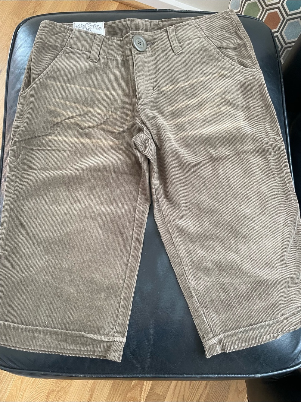 Women’s Corduroy Bermuda Shorts in light army green.